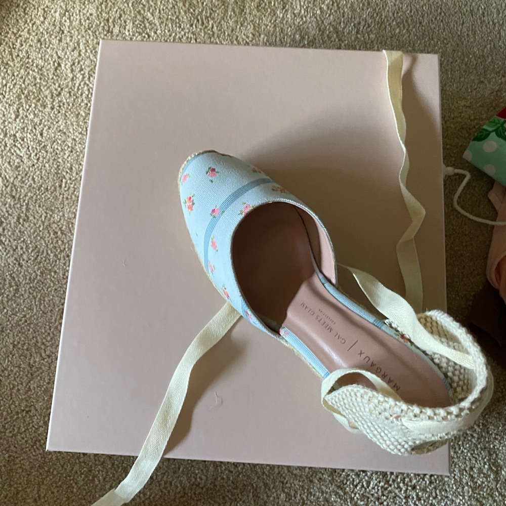Brand New Gal Meets Glam x Margaux Espadrille Wedge with Blue Stripes